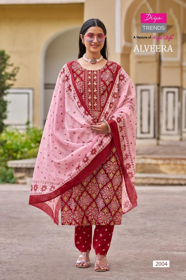 Alveera By Diya Trends Rayon Kurti With Bottom Dupatta Collection